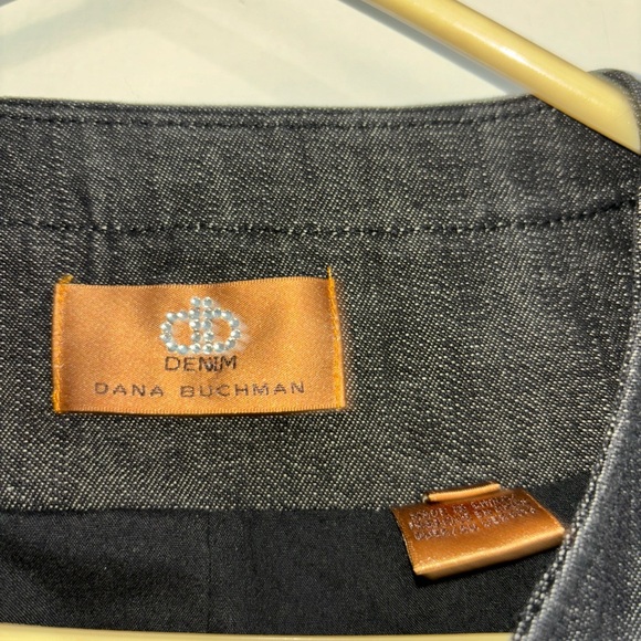 Dana Buchman Black Denim Floral Embroidery Shirt Jacket -16 - Picture 4 of 8